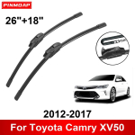 2TK Autopuhasti Toyota Camry XV50 2012-2017 26 + 18 esipuhasti labad Harjad L&otilde;ikuri tarvikud 2012 2013 2014 2015 2016 2017 must