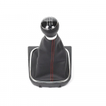 5 / 6-k&auml;iguline k&auml;igukangi nupp ja nahast k&auml;igukangi kate, must komplekt VW Golf 6 MK6 Jetta V VI 2005 2006 2007-2014 jaoks