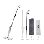 Pihustusmopid p&otilde;randa puhastamiseks, mikrokiust tolmust puidust p&otilde;randamop, m&auml;rg pihustusmopp korduvkasutatavate pestavate patjadega 1 set + 2 mop cloth valge