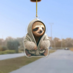1 armas laisk, 2D lame akr&uuml;&uuml;lripats, auto tahavaatepeegli dekoratiivne ripats, kott ja v&otilde;tmehoidja, &otilde;uekaunistused Cute sloth