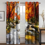 Loodusmaastik Maastik Mets P&auml;ikeseloojang Tasuta Kohaletoimetamine 2 t&uuml;kki &Otilde;huke varjestav Aknakardin Elutuppa Magamistuppa 100W130H(CM)40x51in&Grommet Top