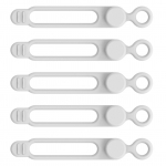 5-osalised juhtmesidemed silikoonist juhtmek&ouml;idised, pandla disain, korduvkasutatavad pehmed andmesidekaabli &uuml;mbrised k&otilde;rvaklappide juhtme jaoks USB-laadimiskaabel