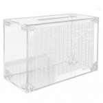 K&auml;sitsi valmistatud hoiup&otilde;rsas koos leti akr&uuml;&uuml;list s&auml;&auml;sturaha kasti kuubik s&auml;&auml;stum&uuml;ntidega hoiukast L&auml;bipaistev hoiup&otilde;rsas t&auml;iskasvanutele lastele puhas