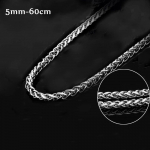 Meeste punk gooti kaelakee lahe metallist kaelarihm punutud nisukett, roostevabast terasest kaelakee, raske link 5mm-60m