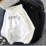 Hirsionsan Kawaii Cartoon Print kapuuts Unisexile Pehme vabaaja &uuml;lisuurte spordir&otilde;ivaste naiste dressipluus, soe fliisist naisteriided L