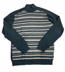 Ciemnozielony sweter męski w paski Claiborne M - Used