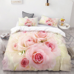 3D Voodipesukomplekt AU Kohandatud/Euroopa, Tekikottide komplekt USA Queen/King, Tepitud/Pleedi kattekomplekt, Voodipesu Pulmaroos, dropship 135x200cm 3pcs
