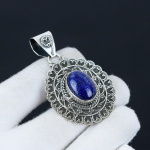 Lapis Lazuli ripats K&auml;sit&ouml;&ouml;ehe 925 sterlingh&otilde;bedast kaelakee Looduslik lapis lazuli v&auml;&auml;riskivist ehtripats Kingitus talle uueks aastaks 1.97" sinine