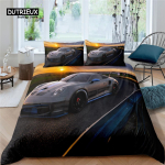 Kodu elamine Luksuslik 3D v&otilde;idus&otilde;iduauto voodipesukomplekt Mugav tekikoti komplekt Laste voodipesukomplekt Queen ja King EL/USA/AU/UK suurus EU single(135x200cm) gray