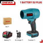 ONEVAN 1200W Elektriline Turbo Puhur Jet Ventilaator 200M/S J&otilde;uline &Otilde;hupuhur Autokuivati Tolmupuhumise T&ouml;&ouml;riist Makita 18V Akule 1 Battery-EU