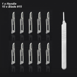 Skalpelliterad K&auml;epide Paks Pikk S&uuml;sinikteras Nikerdus Metall Kontor Kirurgiline Kirjatarbed Meditsiiniline L&otilde;ikur Nuga Number 10 11 12 15