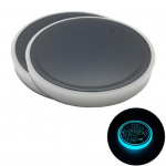 1 Pair Glowing Coaster for Car Smart Sensing Rechargeable 3 Mode Lighting 7 Color Cycle Breathing Light up Car Coasters LED Cup Holders