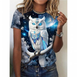 3D Armas &ouml;&ouml;kull T-s&auml;rk Loomade 3D Prindiga T-s&auml;rk Naiste Mood T-s&auml;rgid Harajuku Topid T-s&auml;rgid Kingitused Ts&auml;rk Graafiline Suurem&otilde;&otilde;tmelised Topid Naistele S