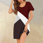 Naiste suvekleidid, l&uuml;hikeste varrukatega linased vabaaja T-s&auml;rgikleidid, kiik-randakleidid, taskutega suvekleidid XXL sinine