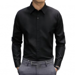 Meeste pidulik s&auml;rk &Auml;ristiilis lahtik&auml;iva kaelusega pikkade varrukatega Slim Fit &uuml;herealine &uuml;hev&auml;rviline kontoris&auml;rk L