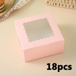 18 tk valged pagarikarbid l&auml;bipaistvate akendega kinkepakendikarbiga kondiitrikarbid &scaron;okolaadi maasikate jaoks Makaronid koogikesi maiuspalad s&otilde;&otilde;rikud 18pcs valge