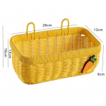 Kootud rippkorv k&ouml;&ouml;gi hoiustamiseks: Ingver, K&uuml;&uuml;slauk, Sibul, Muna, Puuvili - Imitatsioon Rotangist Seinakorv