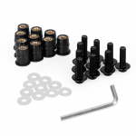 Mootorratta tuuleklaasi kilp Alu M5x16mm kruvipoltide seibide komplekt must 10 pakk