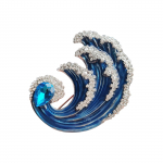 Luksuslik teemantidega inkrusteeritud liblikpross, naiste luksuslik Sense, rinnalill, mitmek&uuml;lgsed r&otilde;ivaaksessuaarid One Size sinine