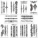 10 lehte mustvalged h&otilde;imu t&auml;toveeringukleebised k&auml;ele, k&auml;ele, kehale, ajutised v&otilde;ltsitud veekindlad t&auml;toveeringukleebised, isetegemise loomingulised kingitused