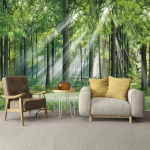 P&auml;ikeseline Roheline Mets 3D Seinamaaling Elutuba Restoran Kohvik Tausttapeet Kodu Dekoratsioon 200 cm(W) x 140 cm(H)