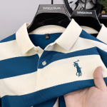 Mustvalge laiade triipudega pikkade varrukatega polos&auml;rk Meeste &auml;rikasuaalne tikitud T-s&auml;rk 4XL sinine