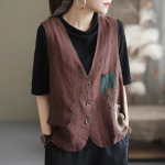 Naiste vabaaja retro lahtine varrukateta vest vest jakk S khaki