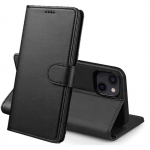 Coque Noir pour iPhone 15 - Portefeuille Rabat Clapet Aimant&eacute; Rangement Cartes Phonillico&reg;