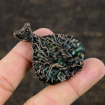 Ethiopian Opal Handmade Copper Wire Wrap Jewelry Pendant 2.05 a3t43