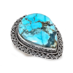 Tibetan Turquoise Handmade 925 Sterling Silver Jewelry Ring Size 7.5 q3o27