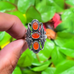 Red Carnelian Handmade 925 Sterling Silver Jewelry Ring Size 7.5 f6l93