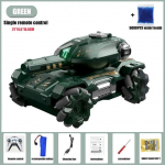 Uued 2,4G RC auto laste m&auml;nguasjad lastele 4WD kaugjuhtimispuldiga auto RC tank žestiga juhitav vesipomm Elektrilised soomustatud m&auml;nguasjad poistele kingitus Remote control roheline