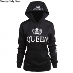 Kuninganna pikkade varrukatega kapuutsiga kampsun vabaaja kampsun Seksikas naiste meeste pullover kampsun t&auml;navamood 5XL