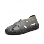 Suvised Retro Gladiaatorisandaalid Naistele Ehtsast Nahast Pealelibistatavad Madalad Kingad Mugavad Daamide Loafer-sandaalid Eakate Sandaalid Ema Kingad CN 36 hall v&auml;rv