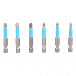 12 tk komplekt 50mm libisemiskindlad magnetilised ristpeaga kruvikeeraja otsikud 1/4 tolline kuuskant vars S2 legeerteras