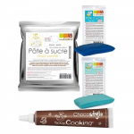 Kit p&acirc;te &agrave; sucre naissance gar&ccedil;on + 1 Stylo chocolat