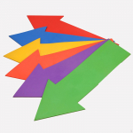 6 Pack Directional Stickers for Badminton Court Marking in Gym And Home Straight Line