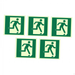 5 Pieces Emergency Exit Sign Stickers Glow in The Dark PVC Decals Self Sticky for Bar Office Left