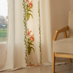 Euroopa klassikalised lillelised pimendavad &otilde;hukesed kardinad r&otilde;dule, elutuppa, magamistuppa, erkervinaknale Height 244cm x Width 140cm