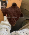 Armas ja armas karu pl&uuml;&uuml;sist kootud m&uuml;ts laste s&uuml;gis-talvine paksendatud soe imitatsioon karusnahast pullover villane m&uuml;ts pesam&uuml;ts Average size (55-59cm) khaki