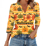 Naiste Mood Vabaaja Rev&auml;&auml;r 3/4 Varrukaga Halloweeni Prindiga S&auml;rk Naiste V-kaelusega Topid L