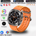 2025 Uus Watch 7 Ultra GPS-j&auml;lgimisega nutikell meestele, Amoled-ekraan, pulsisageduse m&otilde;&otilde;tmine, Bluetooth-k&otilde;ned, NFC, spordi nutikell oranž