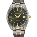 SEIKO Klassikaline kvartsist titaanist safiirklaasiga roheline sihver Meeste k&auml;ekell SUR377P1 roheline