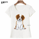 Cavalier King Charlesi spanjelikunst Best Friends Dog Print T-s&auml;rk Suvemood Naiste T-s&auml;rk S valge