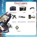 Ysir Freminet Cosplay Genshin Impact Fontaine Rollim&auml;ngu Kost&uuml;&uuml;m Anime M&auml;ngu Cos &Uuml;likond XL must