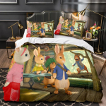 Voodipesukomplektid Peter Rabbit'i Maailm Austraalia /Euroopa/USA T&auml;is Queen King Suurus Tekk Tekikott Padjap&uuml;&uuml;rid Kingitus 140x200cm 3pcs white