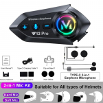 Y12 Pro Bluetooth Mootorratta Intercom 500m Ulatus RGB Tuled IP56 Veekindel Peakomplekt sinine