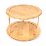 Bambusest 2-korruseline v&uuml;rtsiriiul P&ouml;&ouml;rlev k&ouml;&ouml;giorganisaator Hoiustamine Maitseainepurgid Purgid Maitseained Lihtne kokkupanek Multifunktsionaalne United States