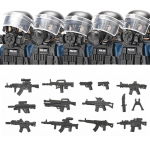 Linnapolitsei Hiina Eri&uuml;ksused Ehitusklotsid R&uuml;nnakus&otilde;dur SWAT Figuurid Gaasikaitsemask S&otilde;jalised Relvad Klotsid M&auml;nguasjad Lapsed