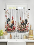 2 tk - Vintage talumaja lilleline kuke mustriga tr&uuml;kitud kardinad, akende kaunistused, kodu kaunistused, ruumi kaunistused 29Wx64L(75x166CM)x2
